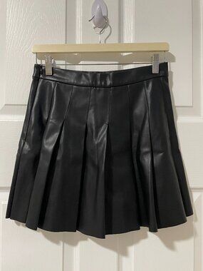 Black fake leather skirt